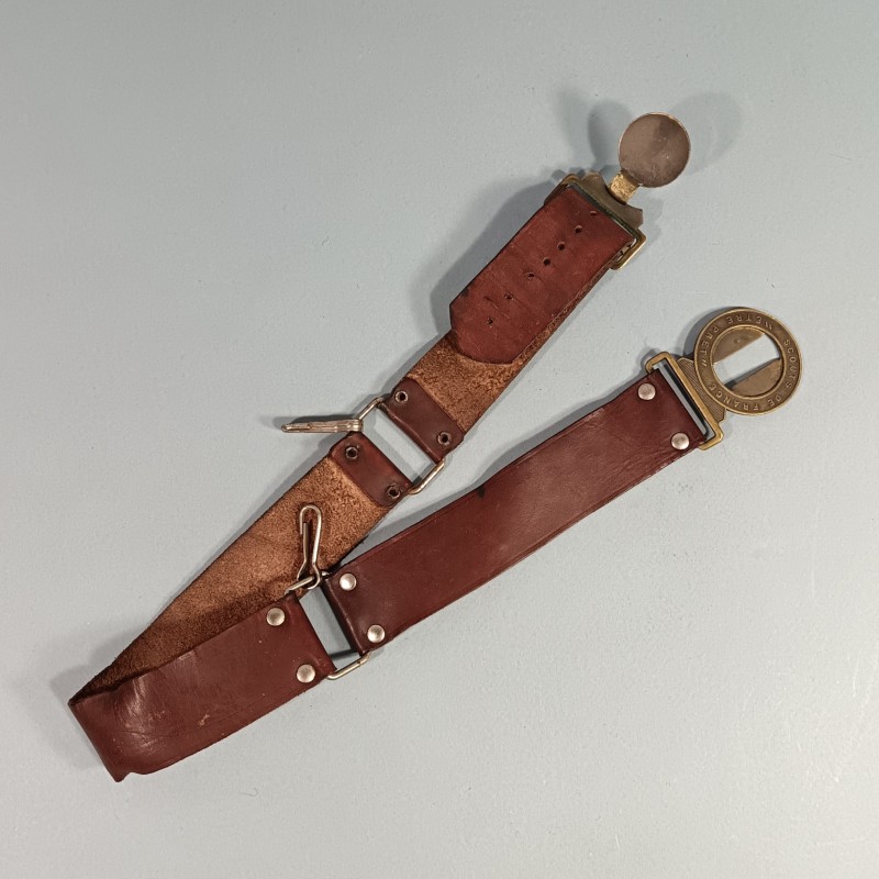 CEINTURON SCOUTS DE FRANCE ETRE PRET MODELE DE BOUCLE DE 1929 A 1940 TOUR DE TAILLE 70 cm